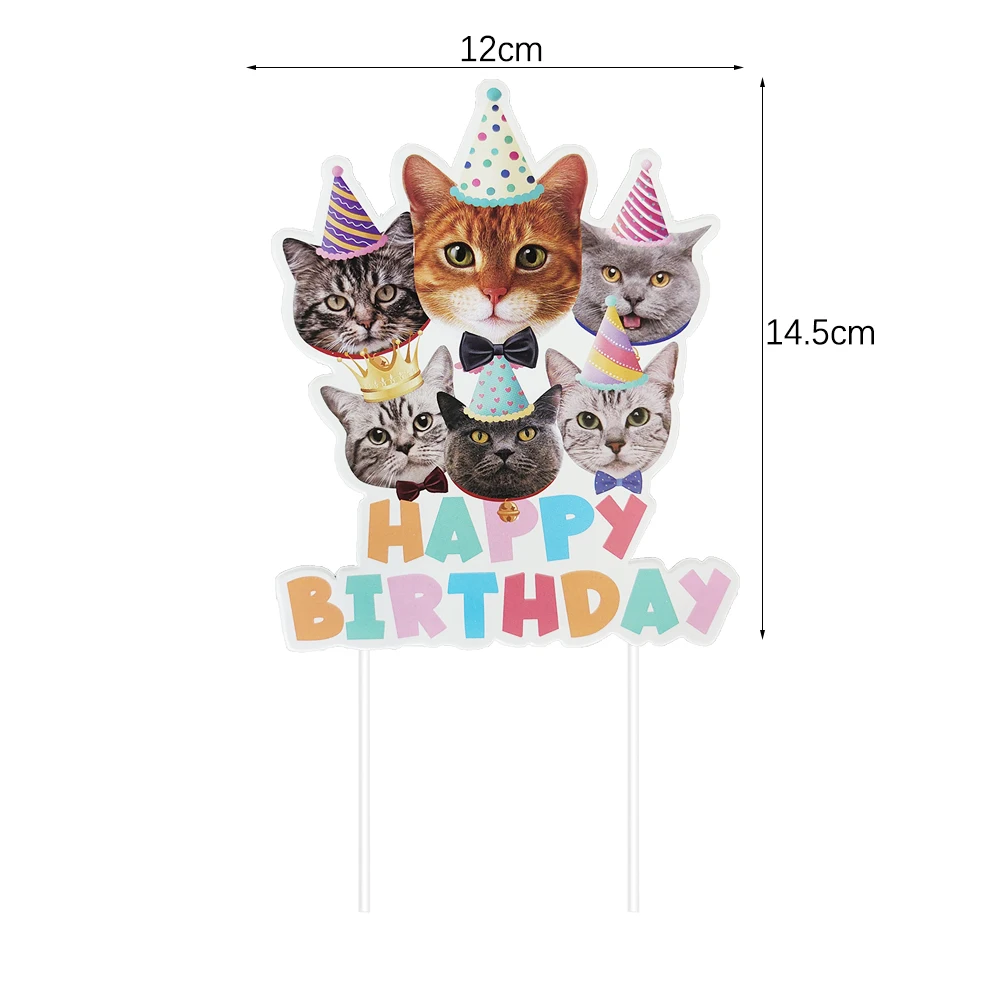 thumbnail image 1 of Decoración para fiesta de cumpleaños de gatos, lindo gatito, vajilla desechable, platos de papel, vasos, pancartas, suministros para fiestas temáticas de gatos para niños, 1 of 5