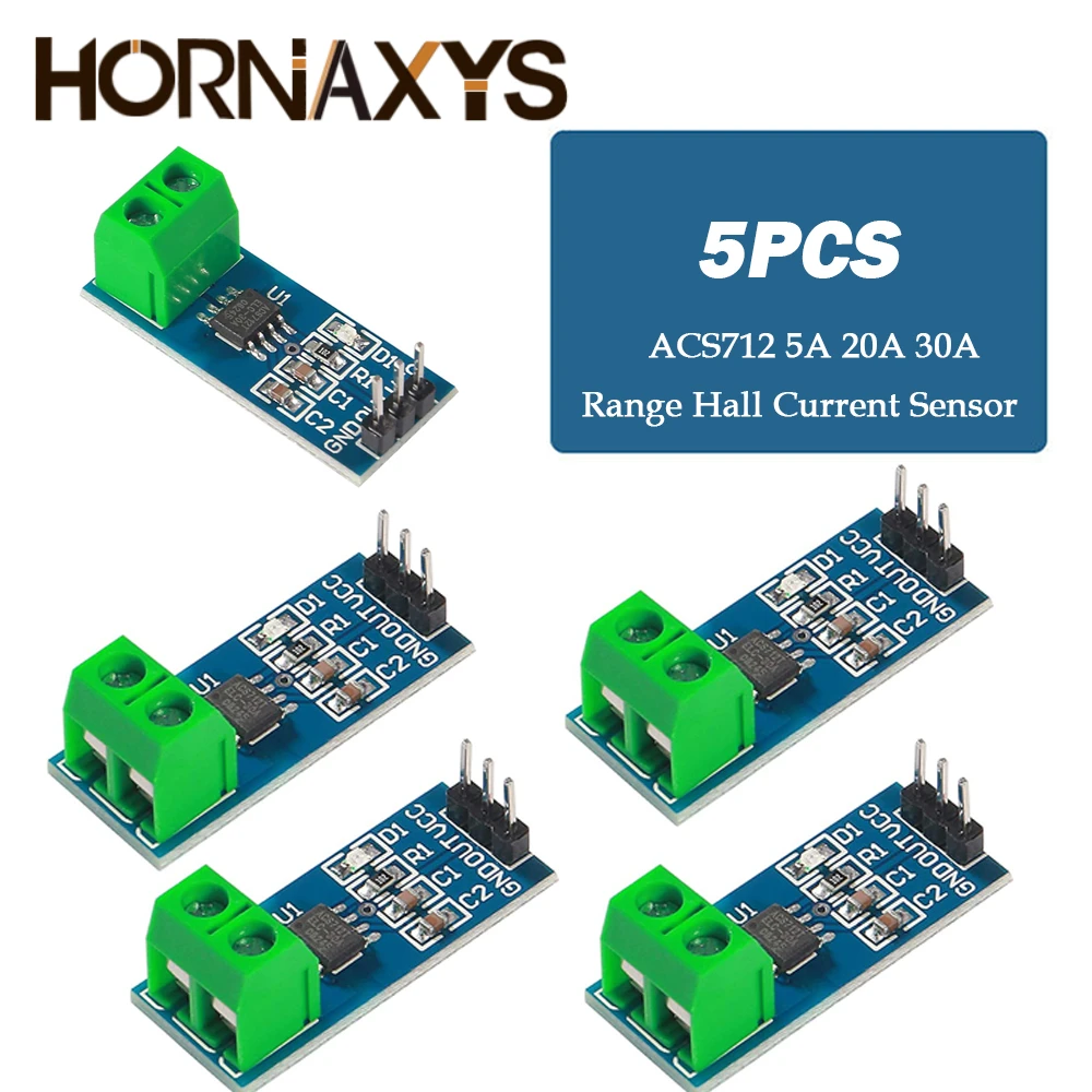 5/10Pcs ACS712 5A 20A 30A 범위 홀 전류 센서 모듈 Arduino DIY 전자 키트 용 ACS712 센서 모듈