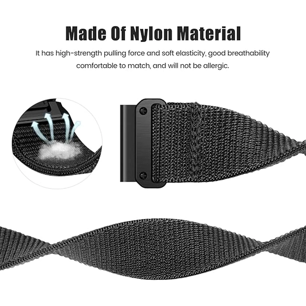 Sports Nylon QuickFit Watch Band, 26mm & 22mm Adjustable Strap