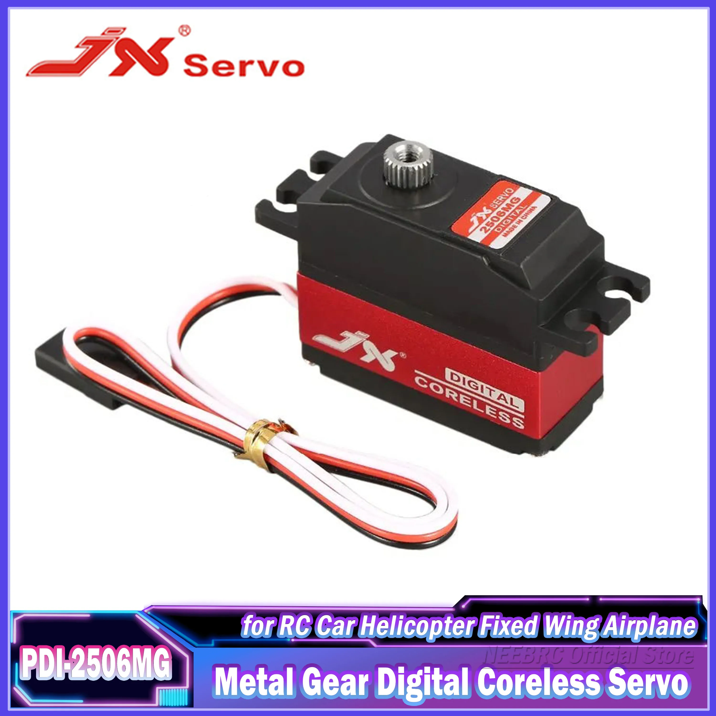 JX Servo PDI2506MG 25g Metal Gear 6.6kg Digital Coreless Motor for RC