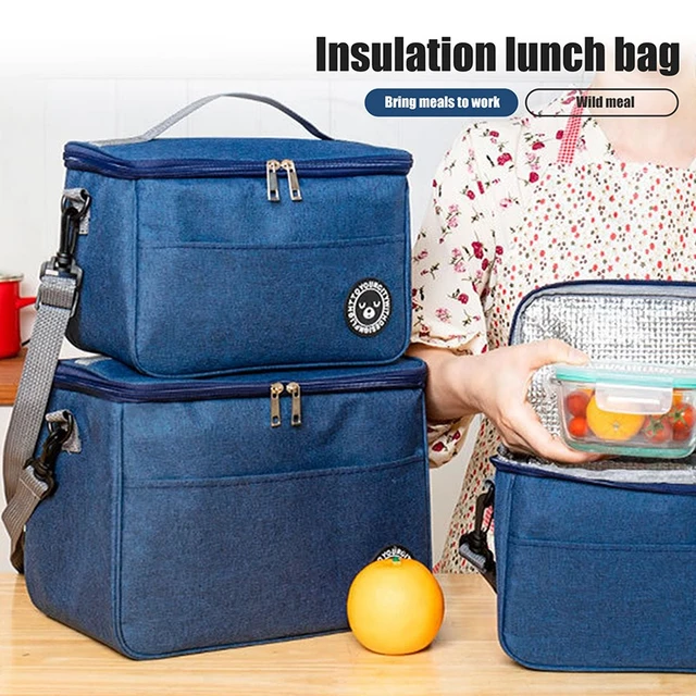 Insulation bag lunch box bag portable portable insulation bag lunch bag  with rice bento bag lunch box storage bag ice bag 1pc navy blue