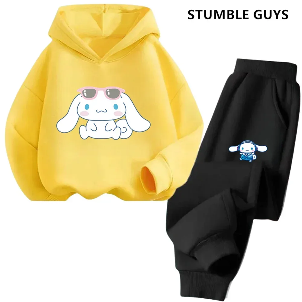 Kids Clothing Set Girls Clothing Set Kids Sports Suit Children Sports Suit Kids Sweatshirt Set Cute Cinnamoroll Kids Sports Suit Kawaii Cinnamoroll Sweater Anime Kuromi My Melody Children Hoodie Sweatpants Set Girl Gift