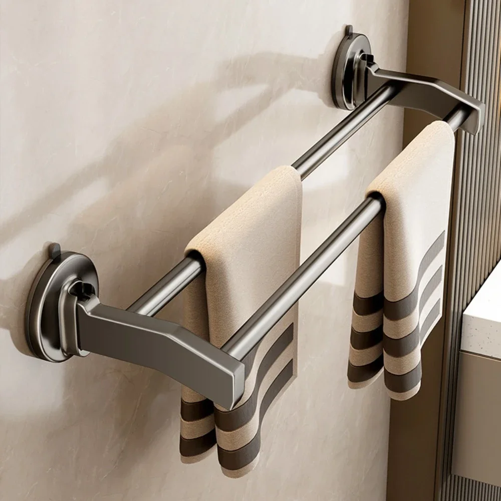 PHOEWON Portasciugamani Girevole In Acciaio Inox Cromato, Supporto Da Bagno Montato A Parete, Porta Asciugamani Con 2 Barre Girevoli, Porta Asciugamani Oscillante Per Cucina, Bagno, WC - Foto 9