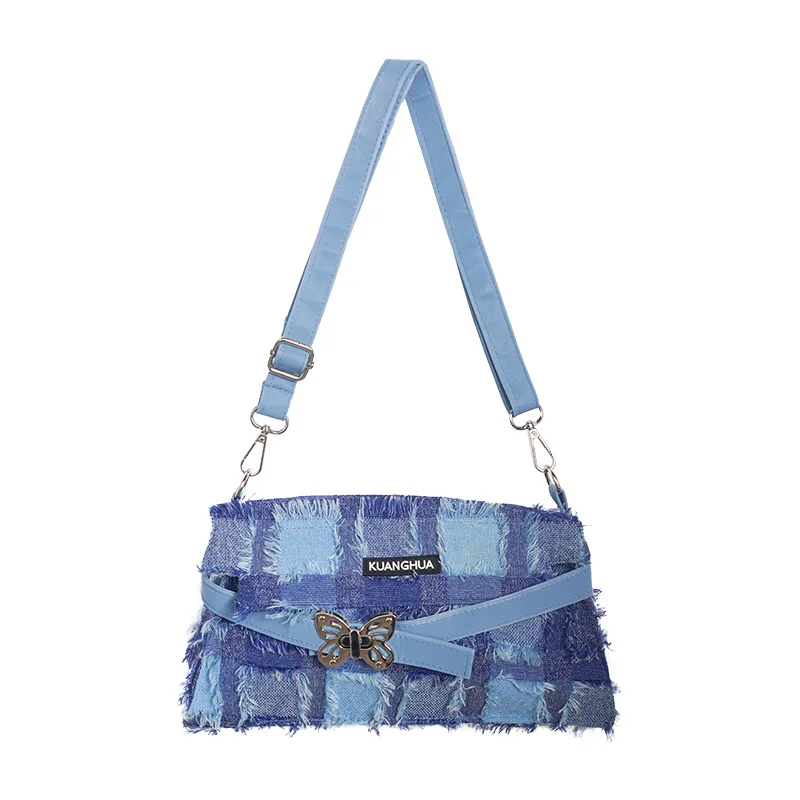 

Desinger Blue Denim Women's Bag Shoulder Armpit Bag Large Capacity Women Handbag Shoulder Bag