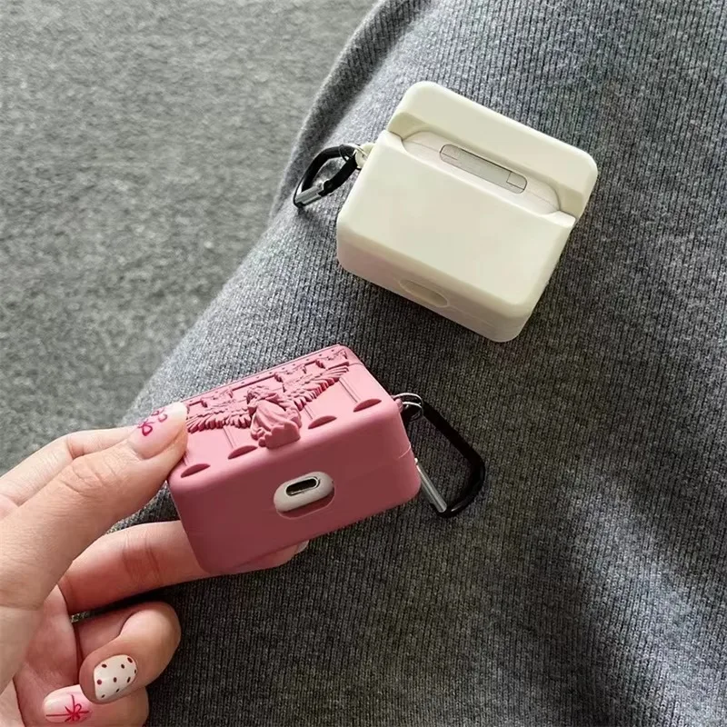 3D God Angel Silicone Earphone Case with Pendant Cover - Protective Headphone Box