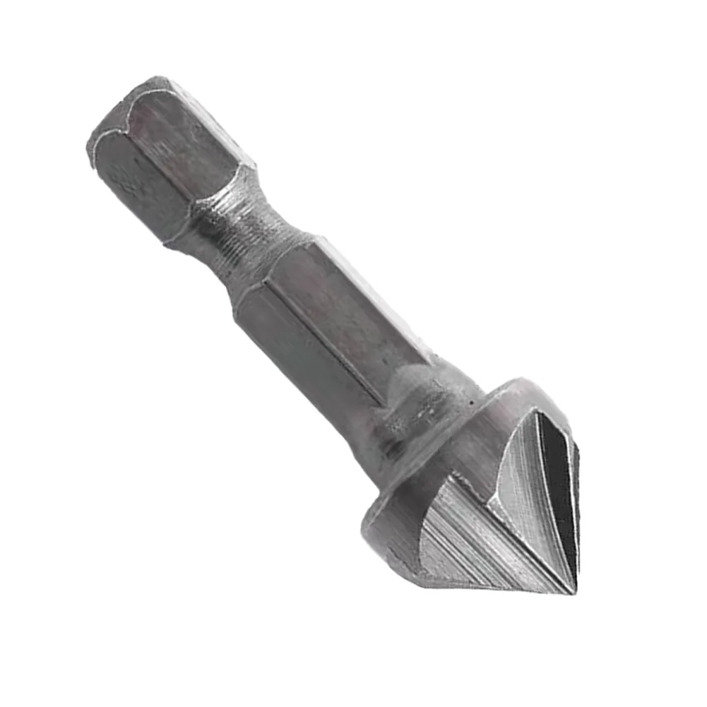 

1pc 6 Flute Countersink Drill Bit Hexagon Handle 1/4" Hex Shank Chamfer Wood Chamfering Cutter For Wood Metal Woodworking Tools