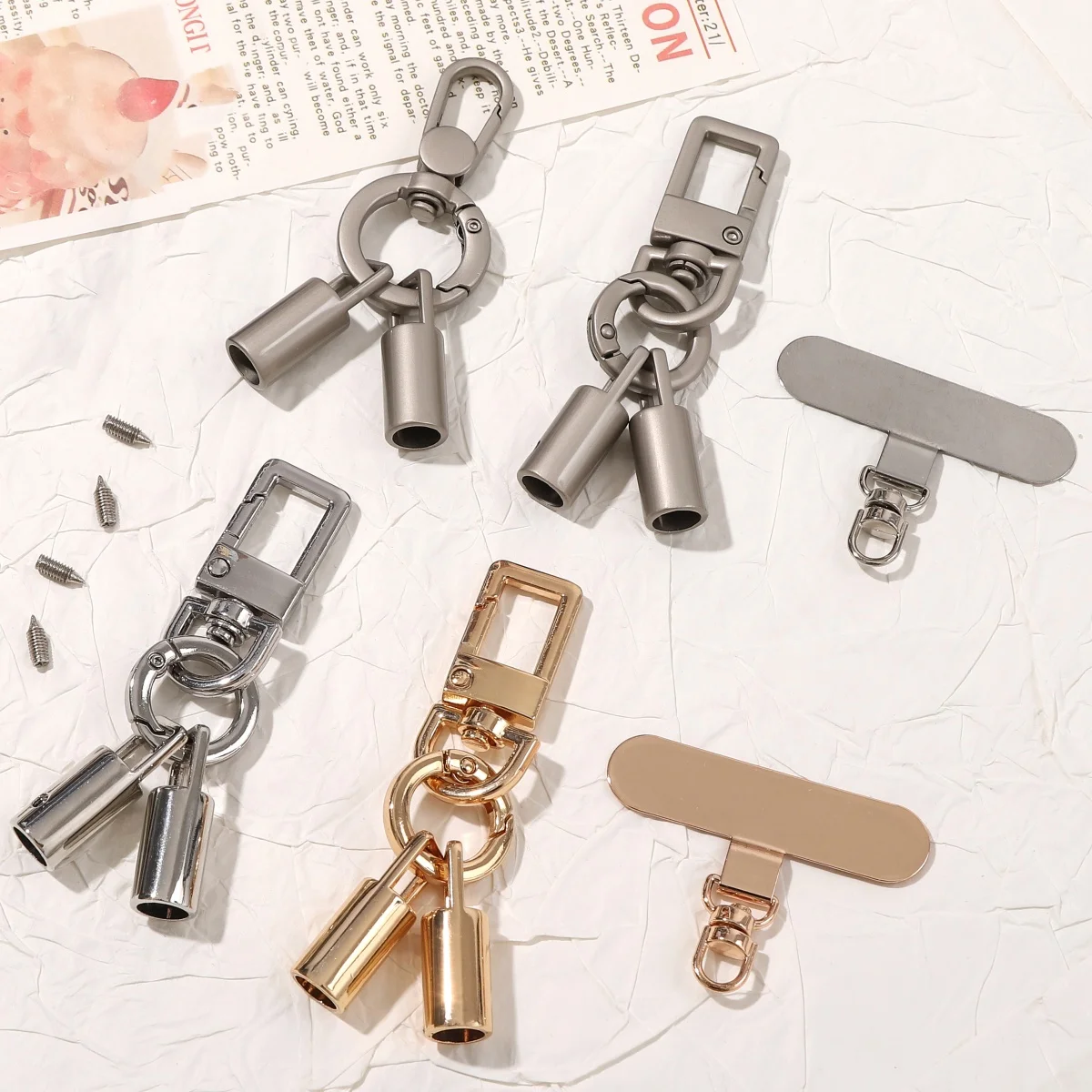 Rotatable Phone Lanyard DIY Kit with Snap Hooks and T Patch Strap