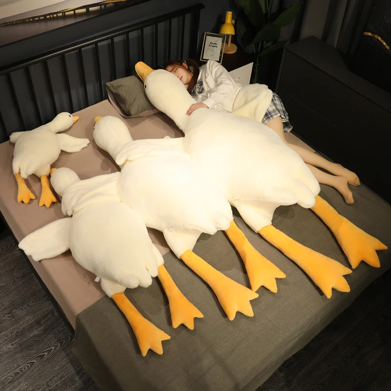 Peluche de ganso blanco grande para niños, muñeco de pato gigante de  50-190cm, almohada suave de ganso para dormir, cojín para sofá, regalo de  cumpleaños - AliExpress
