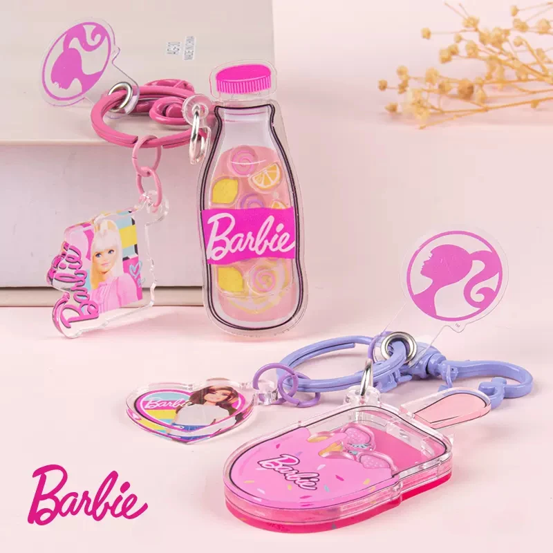 Sweetness Barbie Keychain Manual Handmade DIY Cute Princess Accessories Backpack Pendant Key Ring Toys for Girls Birthday Gift