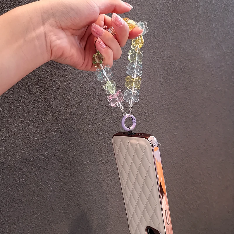 Personality Hand-beaded Wrist Bear Pendant Mobile Phone Lanyard Ins Net Red Hand-held Chain Pendant Women&s Phone Antilost Sling