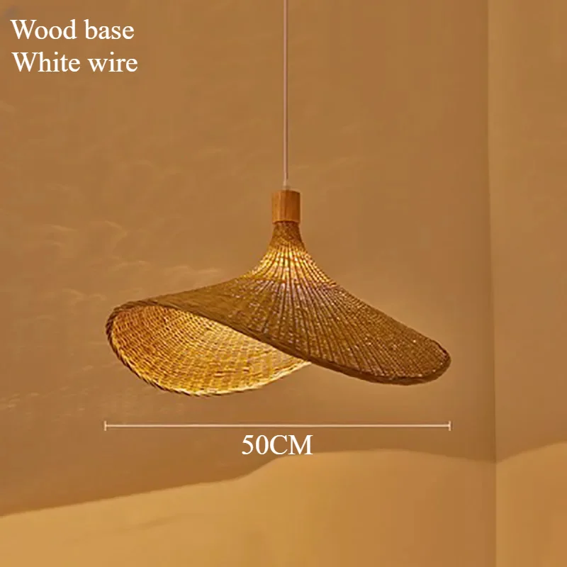 Modern Creative Straw Hat Chandelier Chinese Style Handmade Woven Bamboo Lamp Bamboo Chandelier Tea Room Rattan Hand-woven Lamps