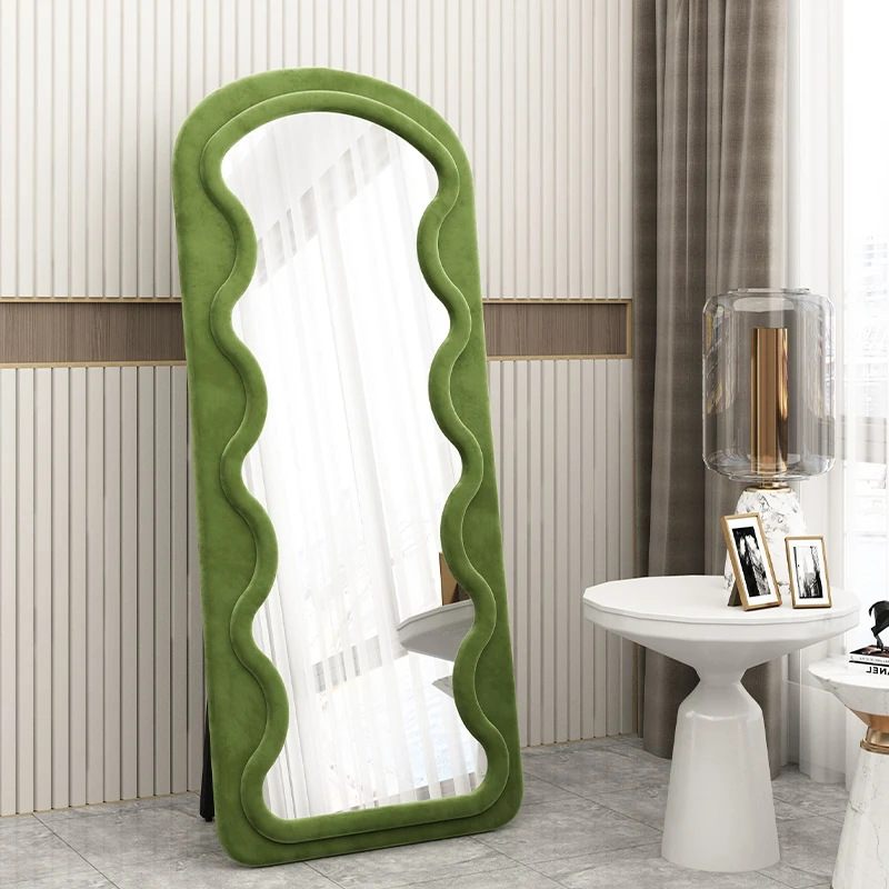 

Wavy Boho Full Length Mirror Dressing Cute Decorative Irregular Big Mirror Standing Long Spiegel Living Room Decoration GXR35XP