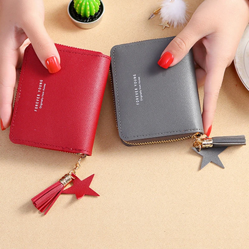 Fashion Womens Wallets Tassel Short Wallet For Woman Mini Coin Purse Ladies  Clutch Small Wallet Female Pu Leather Card Holder - Bags & Luggage - Temu