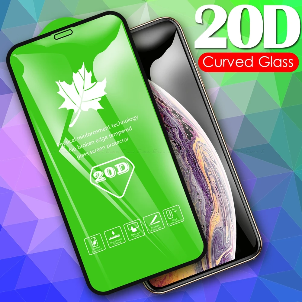 

Закаленное стекло 20D для iPhone 15 14 13 12 mini 11 Pro Max X XR XS SE 2022 8 7 6 6S Plus SE2, полноэкранная защитная пленка