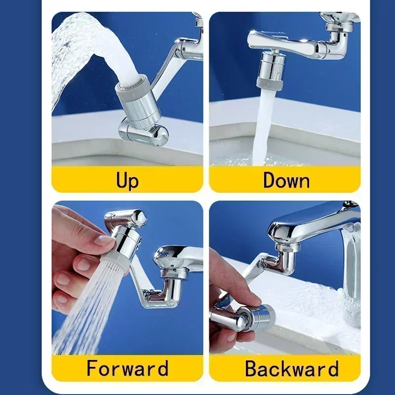 Universal 1080° Rotation Faucets Extender Sprayer Head Kitchen Robot Arm Extension Faucet Aerator Mixer Bubbler Water Tap Nozzle 5