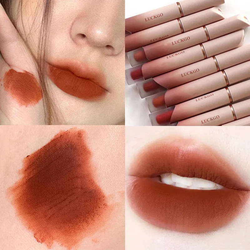 Velvet Matte Lipstick Cream Sexy Red Lip Tint Moisturizing Long Lasting Lip Gloss Waterproof Makeup Korean Cosmetics 6 Color 6
