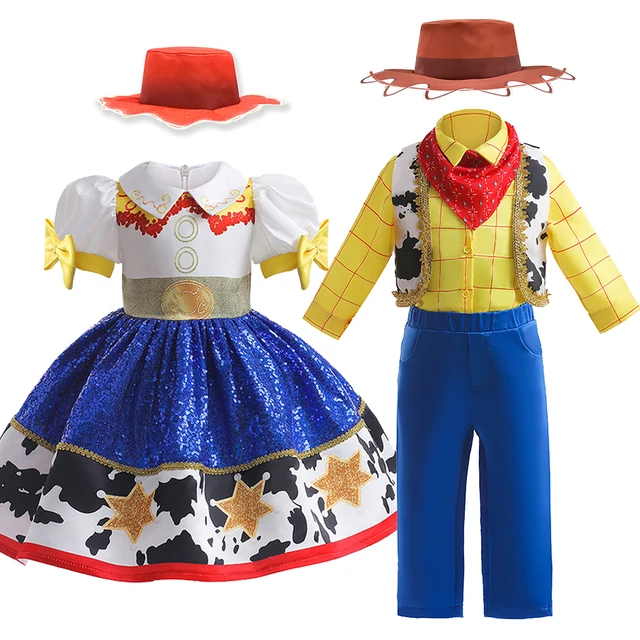 Déguisement Woody pour Halloween, robe de Cosplay Jessie pour garçons et filles, ensembles fantaisie de fête de carnaval, tenue de spectacle sur scène pour enfants 1