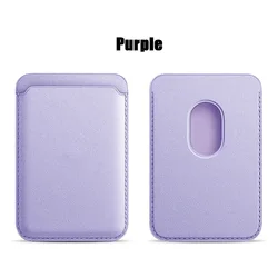 Magnetic Leather Card Holder Wallet Phone Case with Magsafe Compatibility (LightPurple)