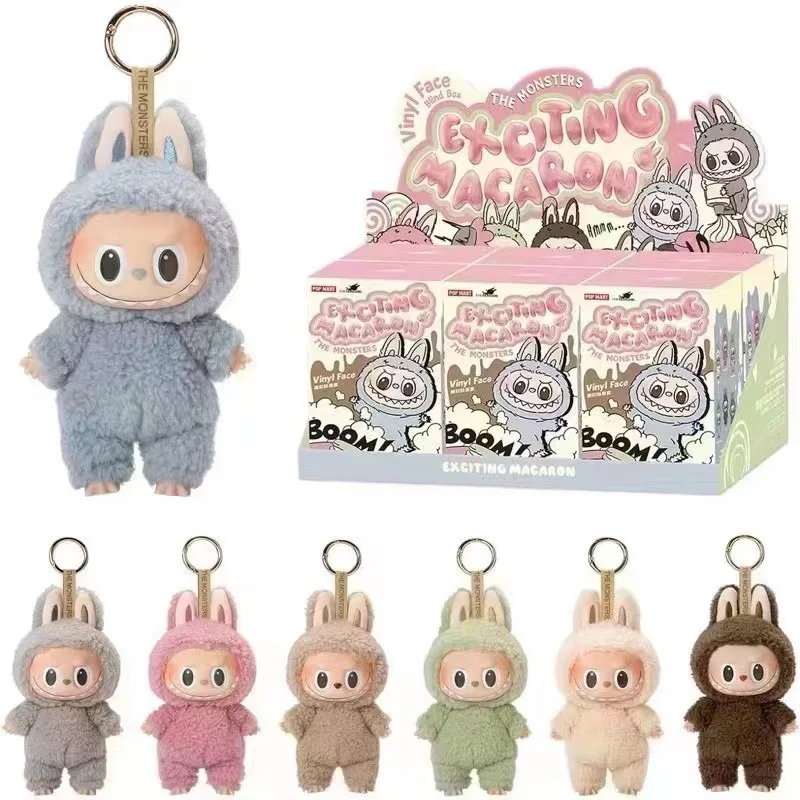 

Kawaii Labubu, монстры, захватывающая виниловая кукла макарон, плюшевые игрушки, Подлинная Яркая игрушка для девочек, подарок на день рождения