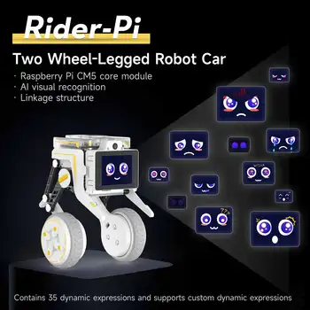 Kit per auto robot Raspberry Pi AI Vision Interazione vocale di programmazione Python a due ruote per progetti educativi elettronici fai-da-te