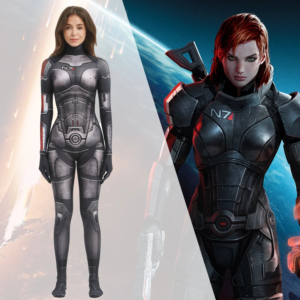 

Женский костюм Shepard MASS EFFECT для косплея, Женский комбидресс Shepard, комбинезон зентай из спандекса, Женский костюм для косплея