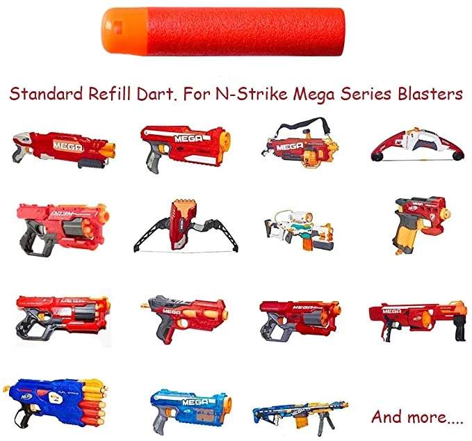 30/60/120Pcs Mega Nerf 9.5cm Red Sniper Rifle Darts Bullets Foam Refill  Dart Big Hole Head Bullet for N-Strike Series Toy