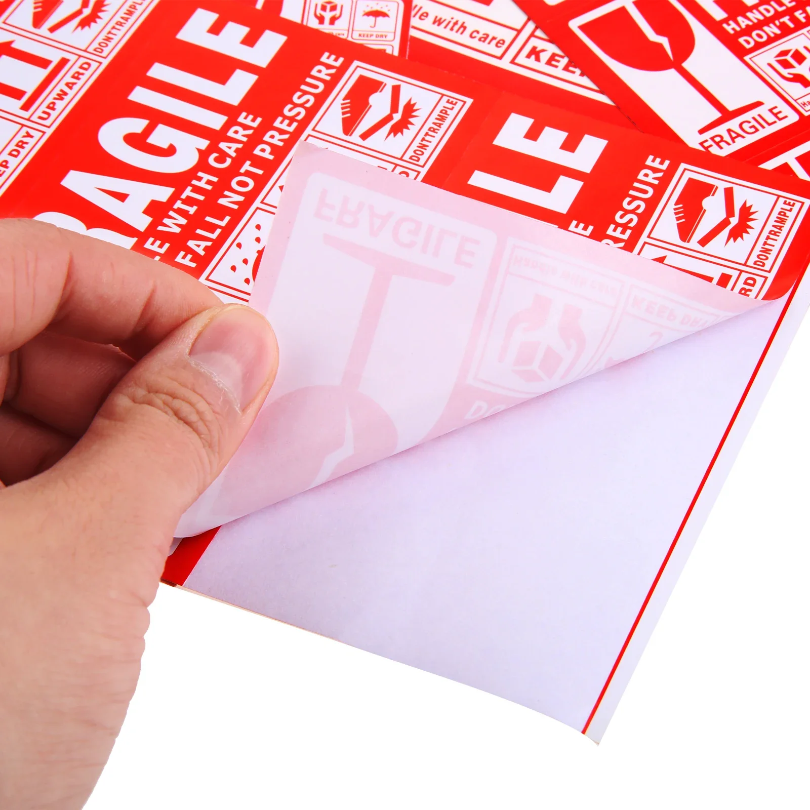 50pcs Fragile Warning Label Stickers Logistics Accessories Hazard Goods Handle With Care Warning Labels Express Label Adhesive