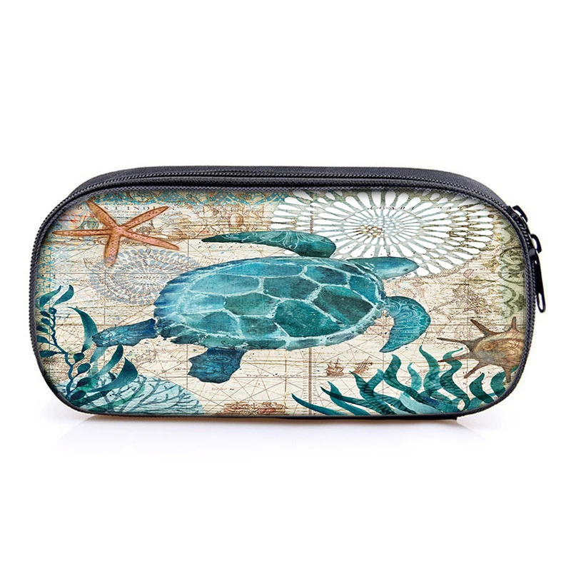 

Marine Oil Painting School Pencil Box Boy Boys Big Capacity Pencil Box Student Stationery Pen Bag