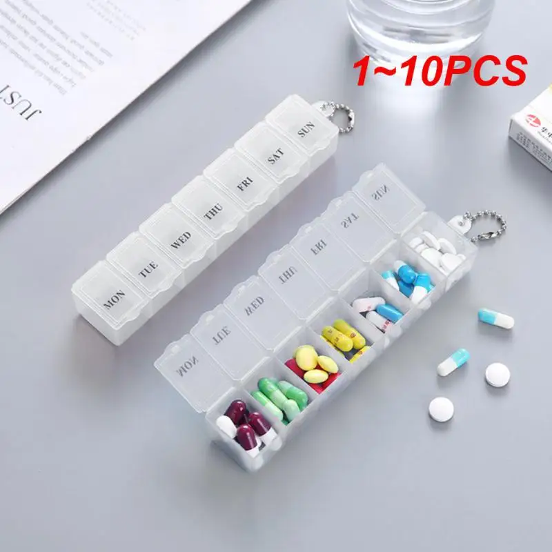 

1~10PCS Aihogard 7 Grid Slot Storage Organizer Container Case Pill Splitters Portable Refillable Bottles Wholesale