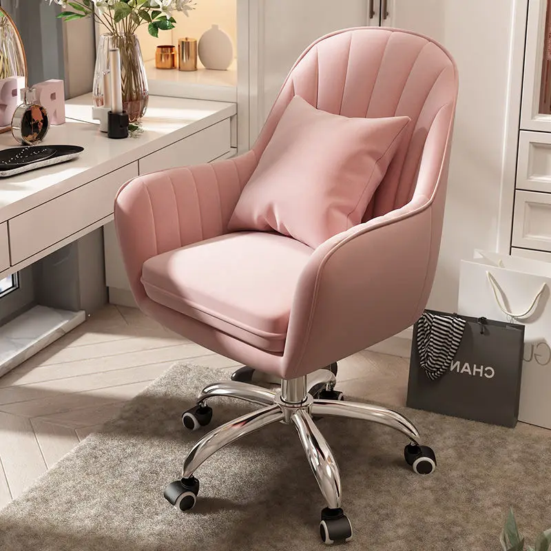 Computer Chair Velvet Luxury Office Universal Wheel Lifting Rotating Game With Pillow for Home Living Room | Мебель