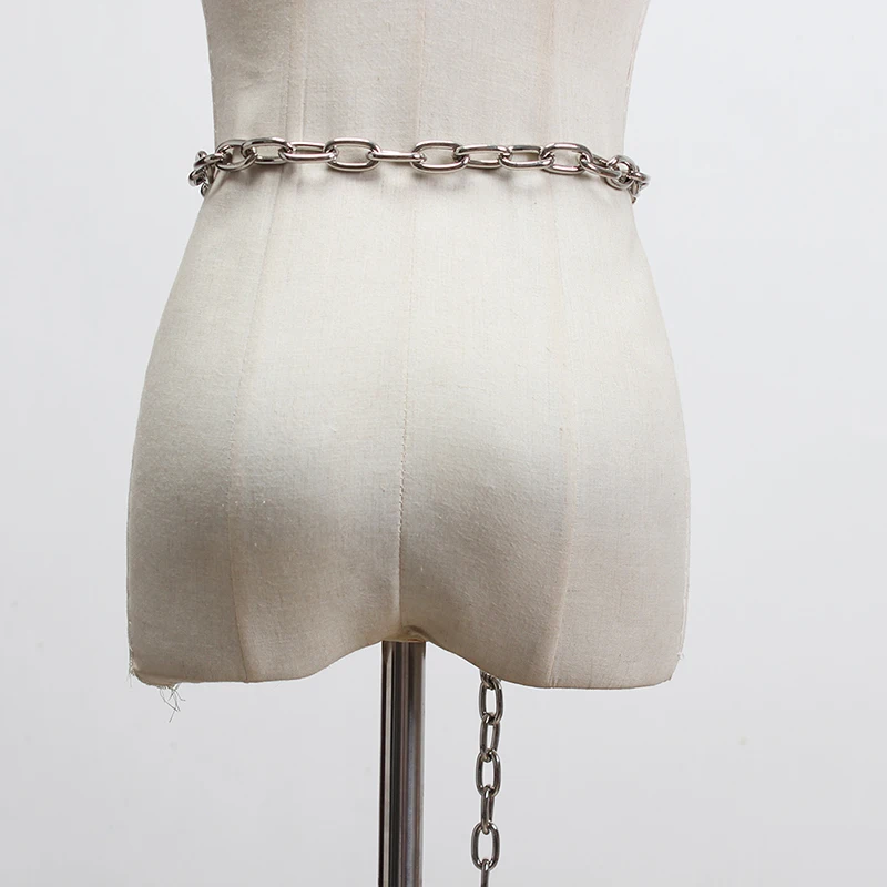 EAM Metal Chain Cool Irregular Design Long Belt Personality Women New Fashion Tide All-match Autumn 2026 1DH8761