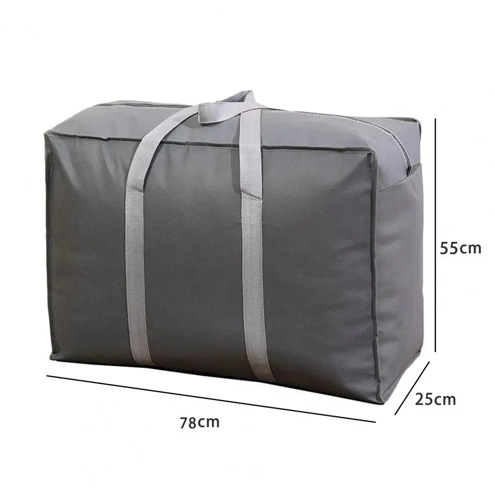 Quilt Storage Bag Large Capacity Folding Smooth Zipper Widen Handle Clothes Storage Pouch Oblong Shape Blanket Storage Bag 6