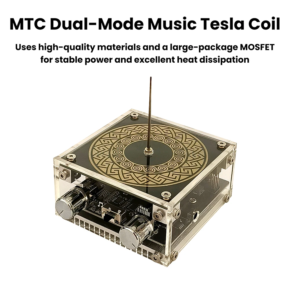 MTC Dual-Mode Musik-Tesla-Spule mit Bluetooth RGB-Lichtring, Einstellbare Bogen-Rhythmus-Synchronisation für Audiovisuelle Technik-Shows – Detail 4
