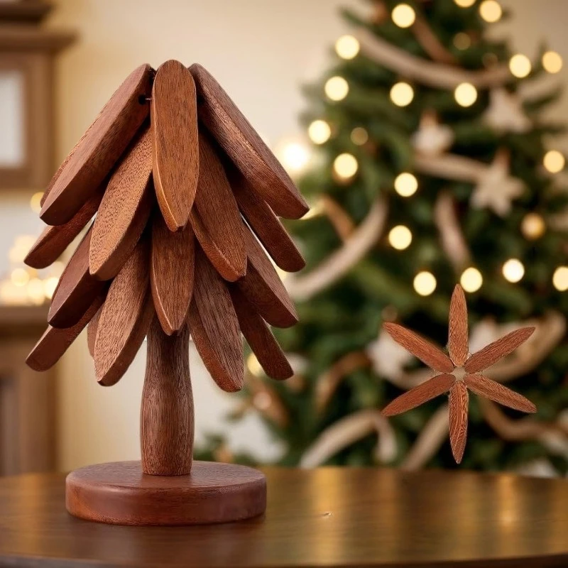 Solid Wood Heatproof Coasters, Trivets & Table Mats – for Hot Pots, Cups & Dishes – Durable Natural Wood Kitchen Accessories