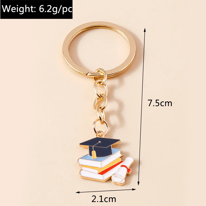 Kreative akademische Kleid Schlüssel bund Bleistift Schlüssel ring für Männer Frauen Handtasche Anhänger DIY Abschluss feier Schmuck Geschenk – Detail 12