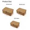 Handmade storage basket with lid, rectangular seaweed, rattan fabric, cosmetics, multi-purpose container, natural box 1