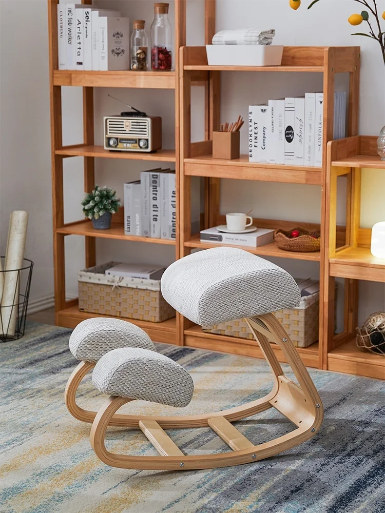Description Picture 5 of itemOrthopedics Kneeling Chair Children Orthopedic Learning Chair Students Spinal Rehabilitation Kneeling Stool Office Rocking Chair