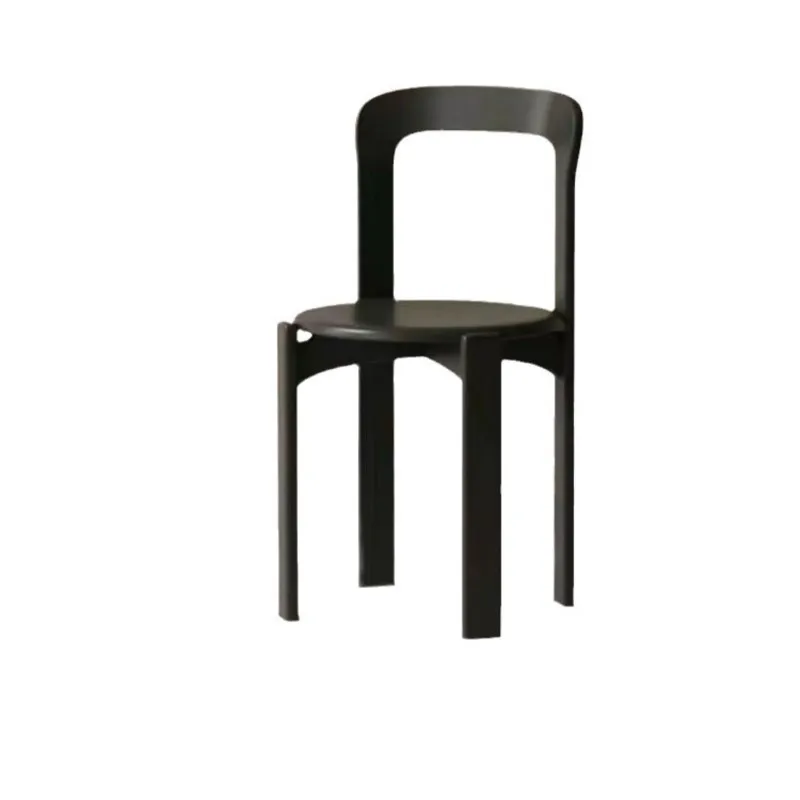French Retro Dining Chair Design Master's Makeup Backrest Living Room Chair Minimalist Coffee Vintage Solid Wood Furniture
