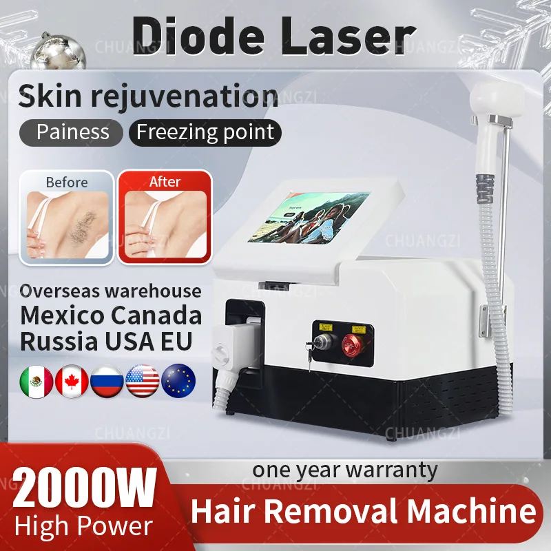 

Diode Laser Freezing Point Painless Hair Removal 2000W 755 808 1064nm Wavelength Suitable For Homes And Beauty Salons