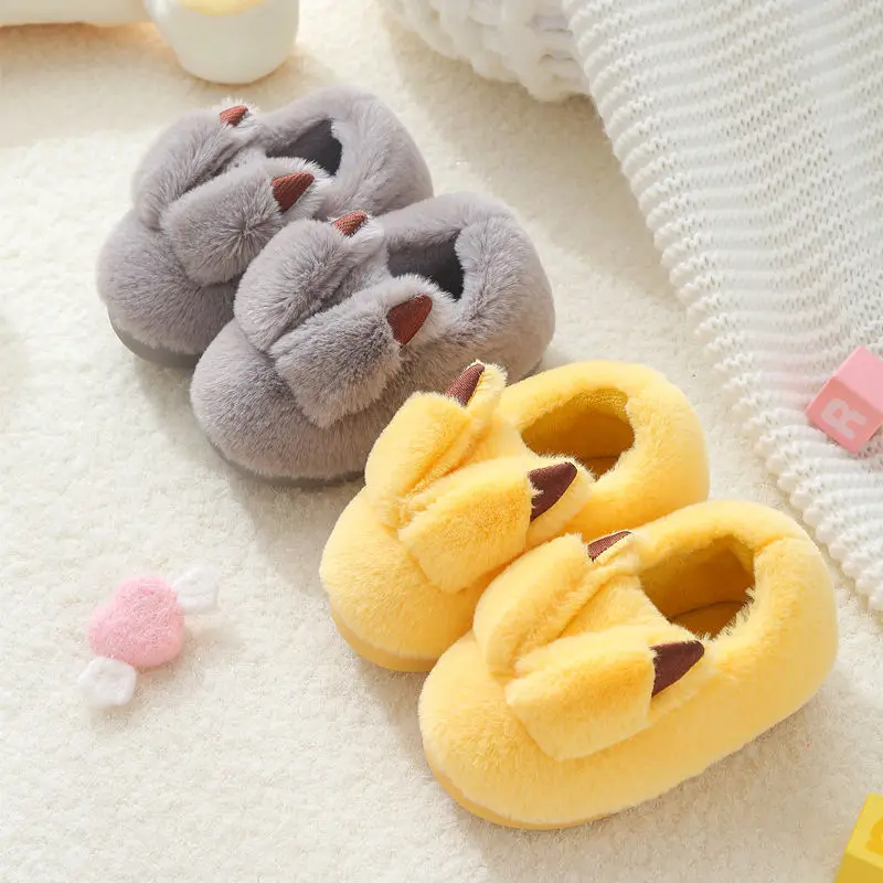 New Kids Fluffy Slippers Plush Rabbit Cartoon cute Home Slippers for Kids and Adults Parent-Child Shoes Winter Warm Planner 2023