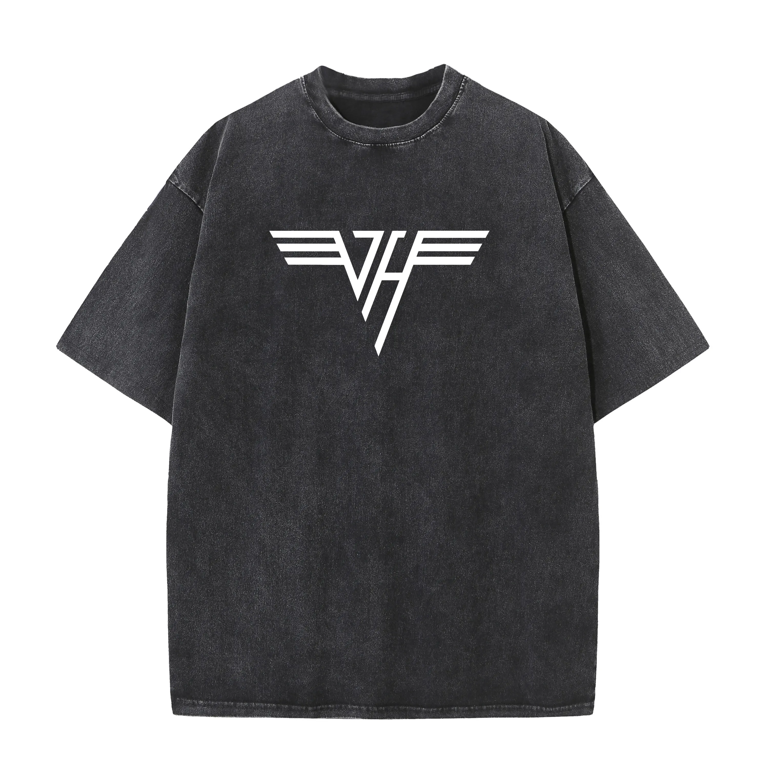 

Van Halen Printed Bleach T-Shirt Men Casusl Streetwear Rock Band Tshirt Fashion High Quality Washed Unisex Shirt Tops