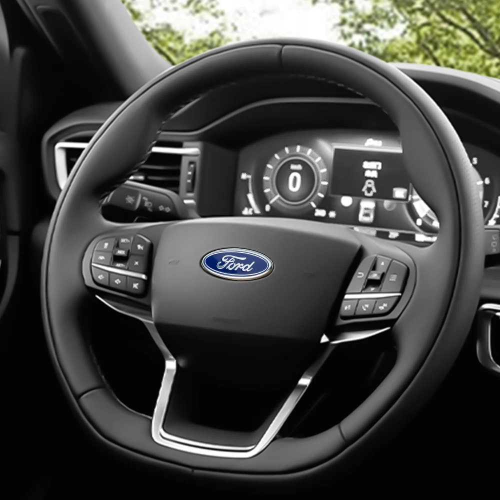 Car Steering Wheel Badge Sticker For Ford Mondeo Explorer Edge Focus Fiesta Kuga Transit Ecosport Escape Mustang Ranger
