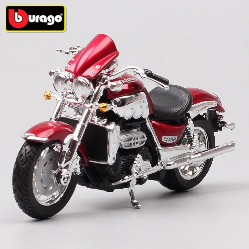 

Модель мотоцикла Bburago 1:18 Triumph Rocket III из сплава, литая металлическая уличная гоночная модель мотоцикла, имитация, детская игрушка в подарок