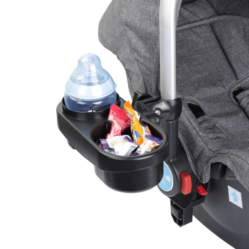 Upgraded Snack Tray and Insulated Sippy Cup Holder with Stable Fixation Grip Stays in Place with Extra Load-Bearing Belts Universal Stroller Tray 