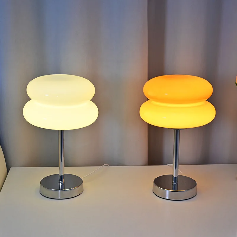Table Lamp Macaron Glass Table Lamp Trichromatic Dimming Living Room Atmosphere Lamps Eye Protection Night Light Girl Bedroom Bedside Decor