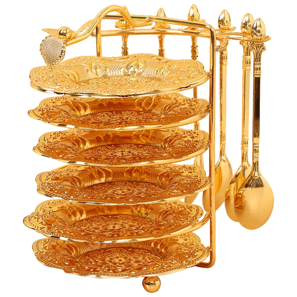 

Dessert Fruit Plate Cake Pan Food Display Stands for Party Iron Serving Plates Parties