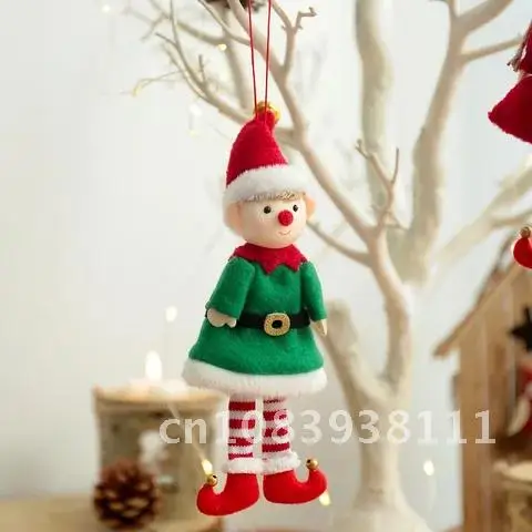 

2022 New Year Elf Doll Ornaments Xmas Tree Hanging Pendant Navidad 2021 Santa Kids Gift Christmas Home Decoration