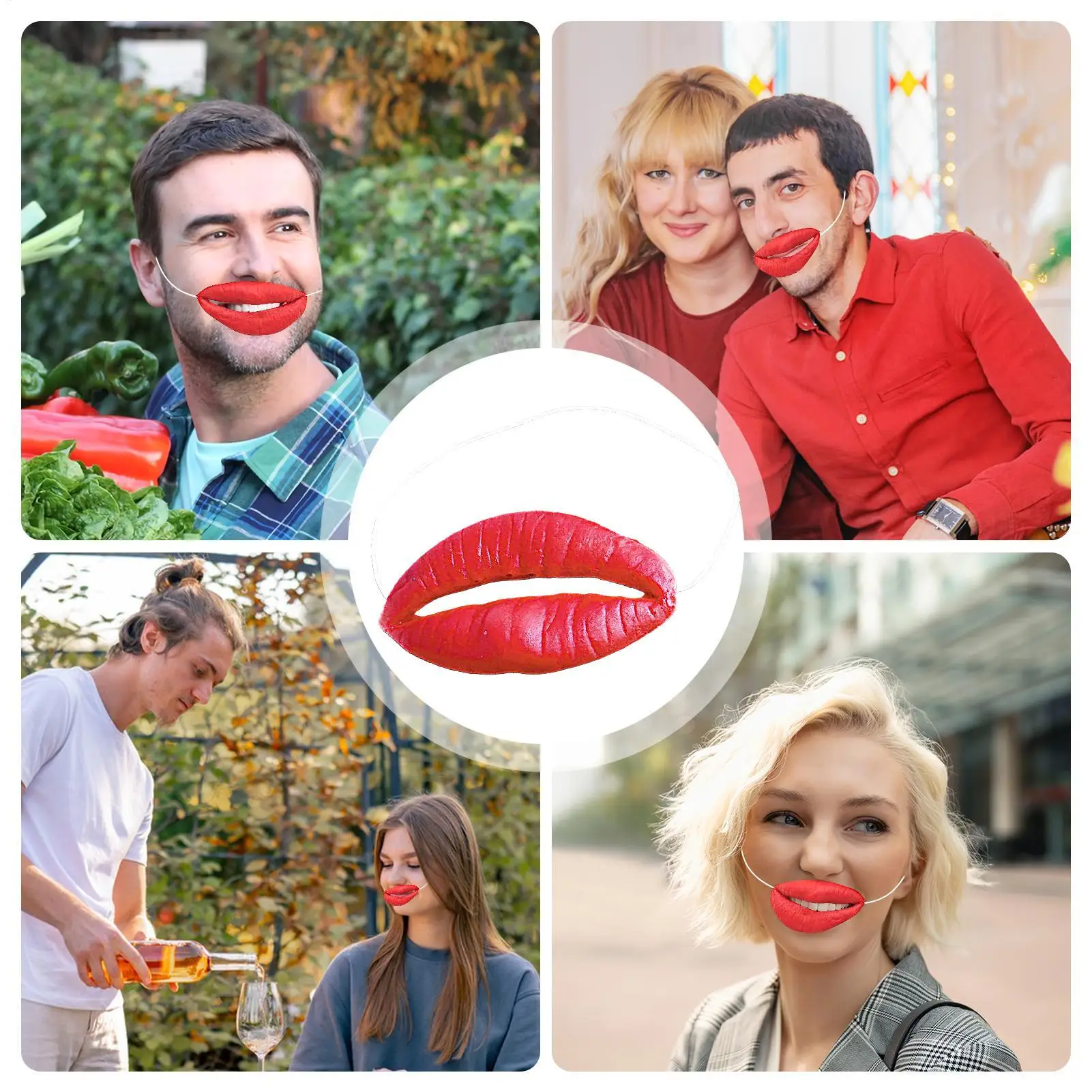 Lustige Lippen-Wurst-Mund-Requisiten, Lippen-Cosplay-Requisiten, Scherzartikel, große Lippen, Scherzspielzeug, Wurst-Mund-Deko, Gesichtsbedeckung, Latex-Foto-Requisite – Detail 4