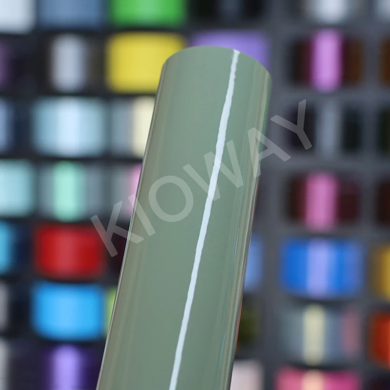 Highest quality Gloss Vinyl Wrap Khaki green vinyl wrap car wrap Glossy