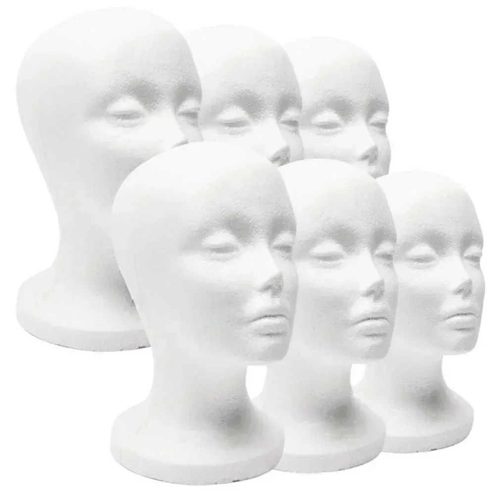 1Pcs Female Styrofoam Foam Mannequin Manikin Head Hat Glasses Display Foam Mannequin Head Model Hat Wig Display Stand Rack Tools foam mannequin head female mannequins